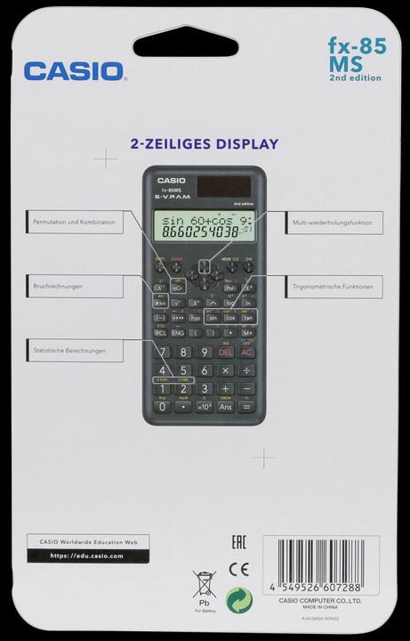 Produktbild Casio FX-85MS 2nd Edition (Solarzellen, Batterien)