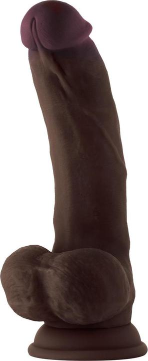 Shaft Model C 21,59 cm Liquid Silicone Dong With Balls Mahogany Black