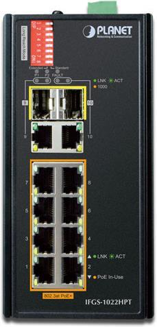 Produktbild Planet IP30 Industrial 8-P 10/100TX (10 Ports)