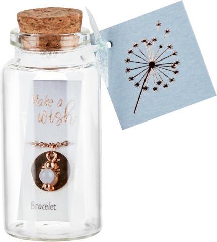 Image du produit HCA Bracelet - "Make a wish" - doré à la rose - Angelit (17 cm, Acier inoxydable, Angélite)