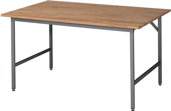 RAU Work table Jerry W1500xD1000xH800-850mm Worktop beech solid, thickness 25 mm Frame anthr... (104 cm, 154 cm)