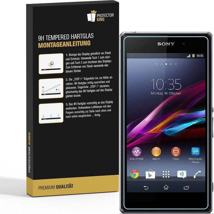 Produktbild Protectorking 1x echtes Tempered 9H Panzerhartglas 3D KLAR (1 Stück, Sony Xperia Z1 Compact)