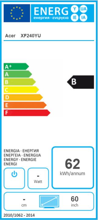Energie-Label Acer XF240YU (2560 x 1440 Pixel, 23.82")