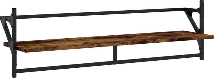 Produktbild VidaXL 6-tlg. Wandregal-Set mit Stangen Räuchereiche (100, 65 x 25 x 30 cm)