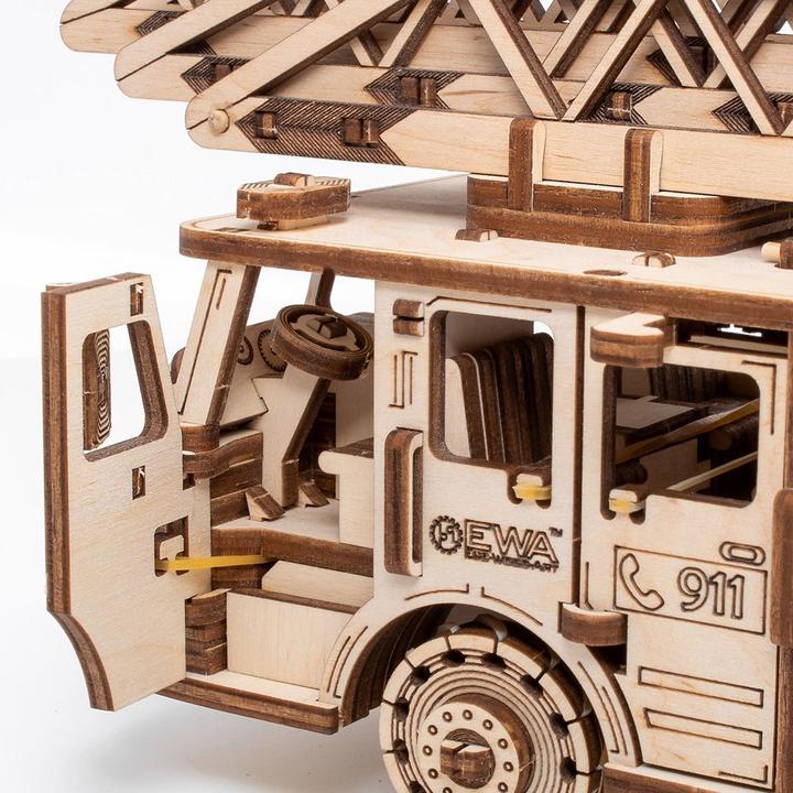 Actual product image Eco Wood Art Fire truck