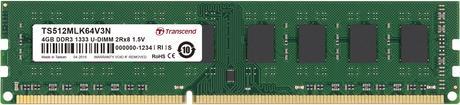 Actual product image Transcend Memory 4 GB (1 x 4GB, 1333 MHz, DDR3-RAM, DIMM)