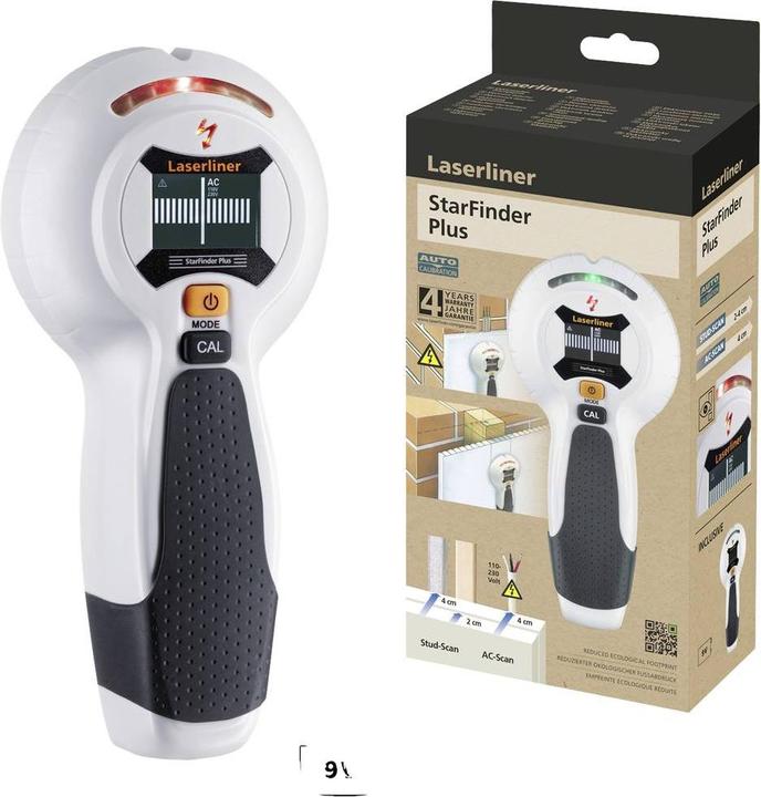 Actual product image Laserliner Locating device StarFinder Plus 080.972E Locating depth (max.) 40mm