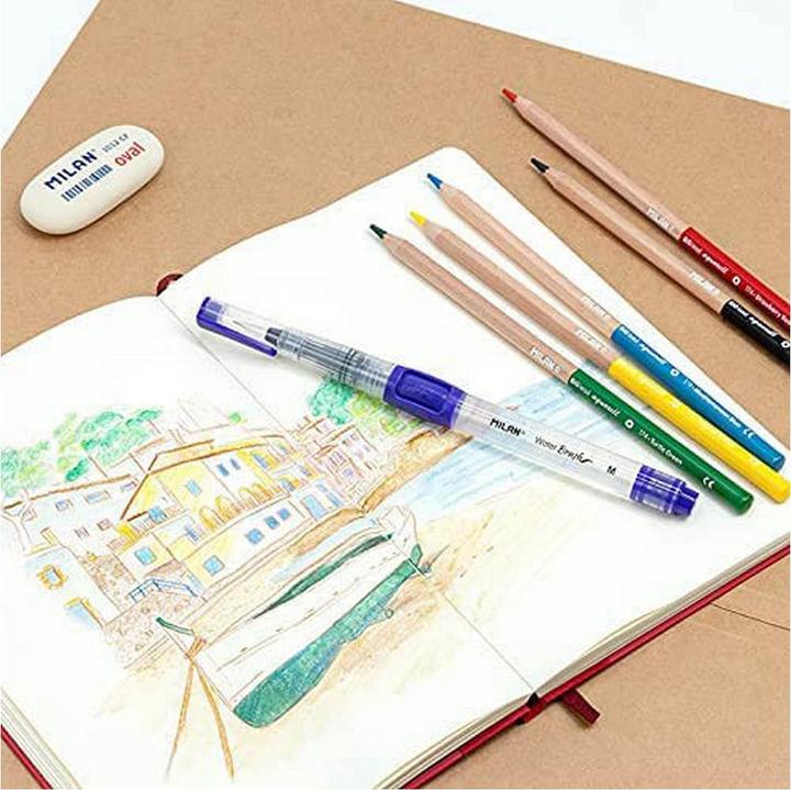 Actual product image Water brush + 5 watercolour pencils (Colored, 1 x)