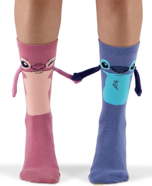 Actual product image Difuzed Lily & Stitch - Let's Hold Hands Novelty Socks (1 pack) - 39/42 (Single pack, 39, 42)