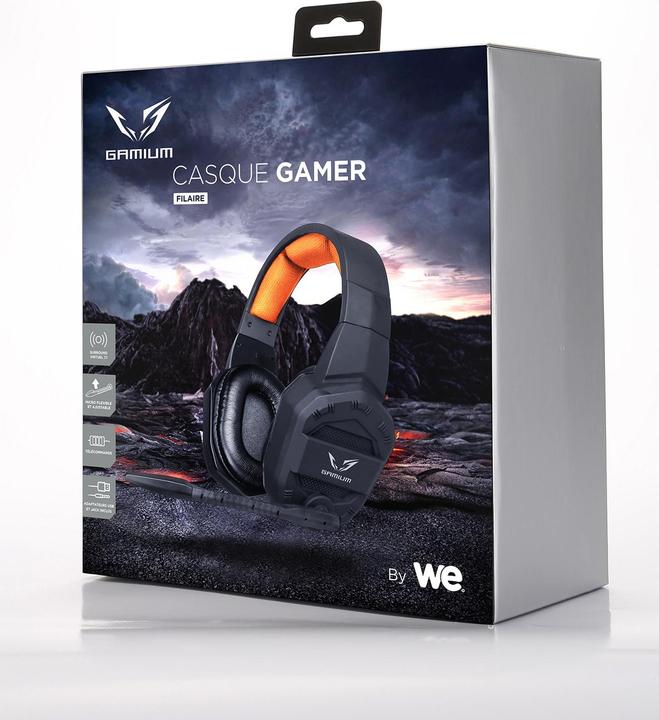 Image du produit Gamium Casque Gamer filaire sortie 2 jack Surround virtuel 7.1 + micro + adaptateur 2 j (Filaire)
