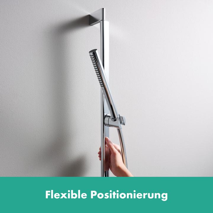 Actual product image hansgrohe Unica shower rod S Puro 90 cm, Easy Slide shower head holder, Isiflex shower hose 160 cm