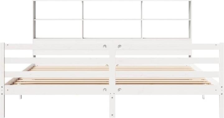 Produktbild VidaXL Massivholzbett Holzbett Bett mit Regal ohne Matratze Weiss 180x200cm (180 x 200 cm)