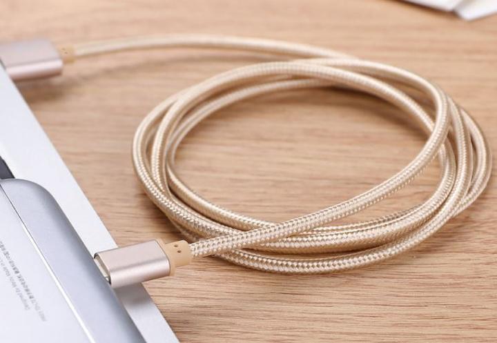 Actual product image Hermex Anki Micro USB Metal Charging Cable Data Cable 1m GOLD (1 m, USB 1.0)