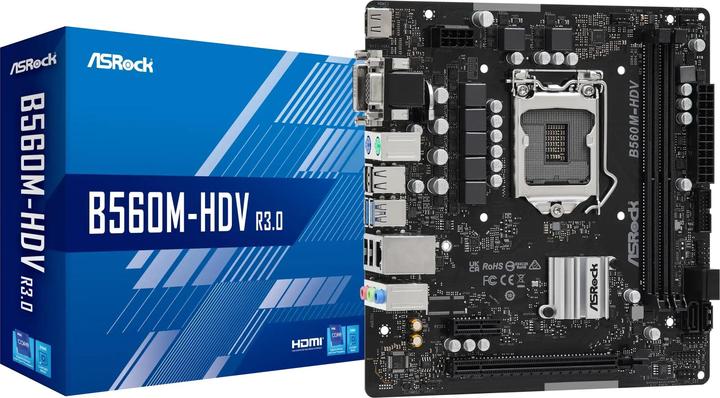 Actual product image AsRock B560M-HDV R3.0 (LGA 1200, Intel B560, mATX)