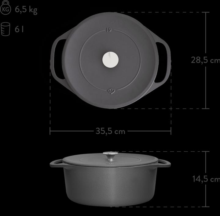 Immagine prodotto Springlane Cocotte Clara 6L (28 cm, Pirofila + casseruola, Ghisa)