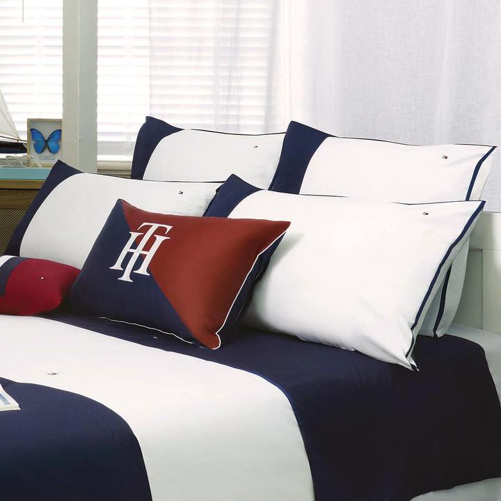 Produktbild Tommy Hilfiger Perkal Bettwäsche Tailor navy (Bettwäsche Set, 135x200 cm + 80x80 cm)