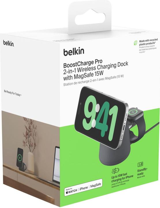 Immagine prodotto Belkin Stazione di ricarica MagSafe 2-in-1 BoostCharge Pro (15 W)