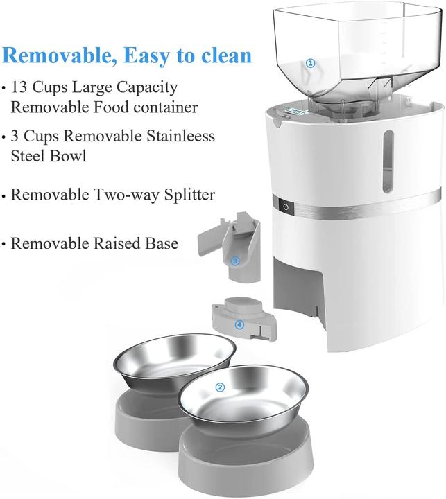 Produktbild WellToBe Automatischer Futterspender (Weiss) (4 l)