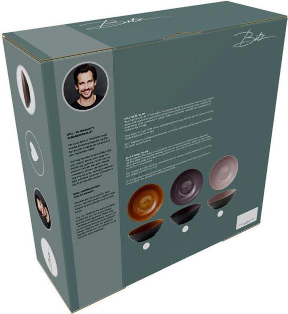 Produktbild Bitz Salatschüssel schwarz/amber 30cm (30 cm, 27.34 l, 1 x)