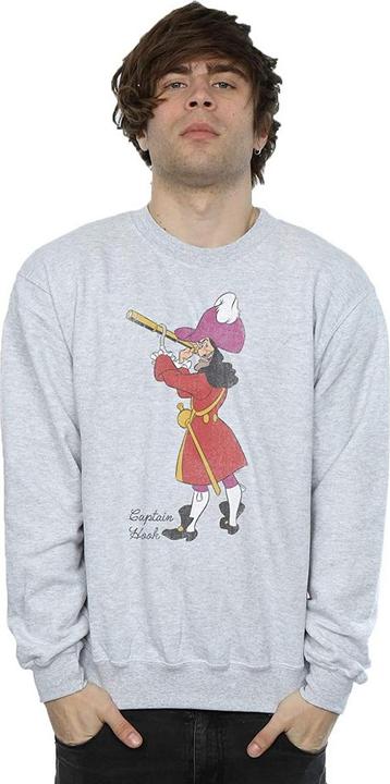 Disney Mens Classic Captain Hook Heather Sweatshirt
