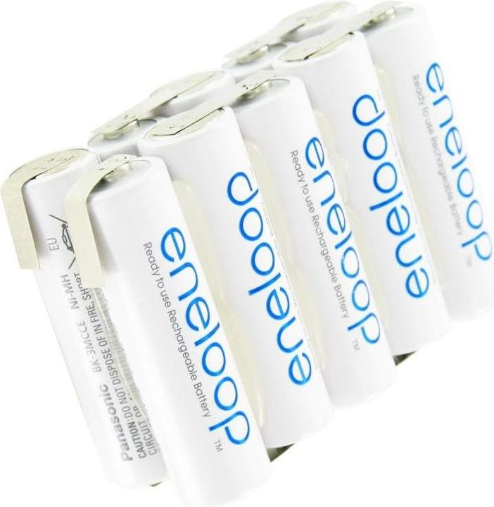 Actual product image Sanyo Eneloop 12 Volt Akku BK-3MCCE mit Lötfahnen (1 pcs., 2000 mAh, Battery + charger)