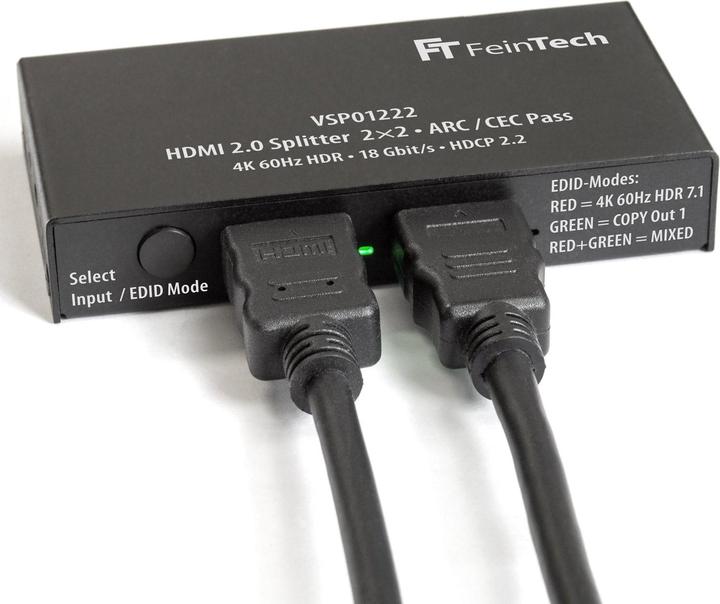 Image du produit FeinTech Splitter HDMI 2.0 2 entrées 2 sorties