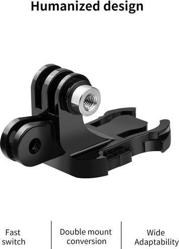 Produktbild Telesin Dual GoPro-Style 3-Prong Buckle Mount (Black) (Xiaomi yi, DJI Osmo Action)