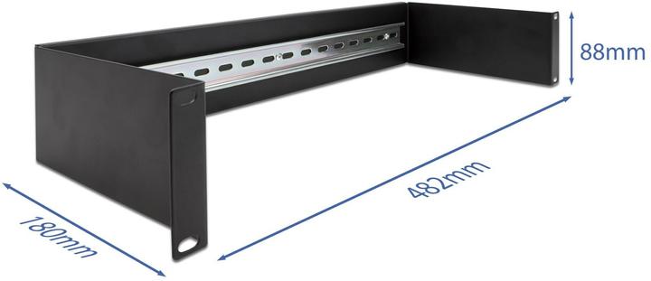 Produktbild Delock 48,30cm (19") Hutschienenpanel 2 HE schwarz