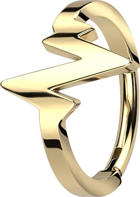 Actual product image Star Piercing Micro Segment Ring hinged gold plated heartbeat (Surgical steel 316L, without brass)