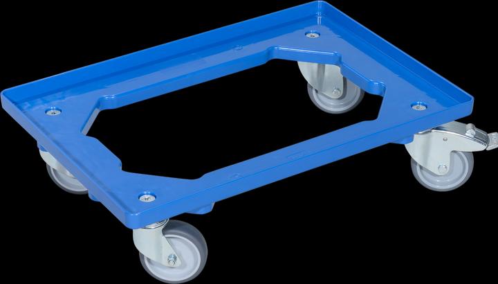 Produktbild Allit Kistenroller Tragfähigkeit 250 kg Gummi-Bereifung L600xB400mm Kunststoff blau (300 kg)