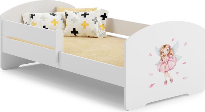 Produktbild ADRK Furniture Bett mit Matratze und Geländer PEPE GIRL WITH WINGS 160x80 (160 x 80 cm)