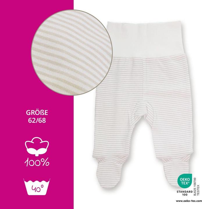 Produktbild La Loona LaLoona Babyhosen Strampelhose 2er Pack - Stripes - Light Taupe - (68)