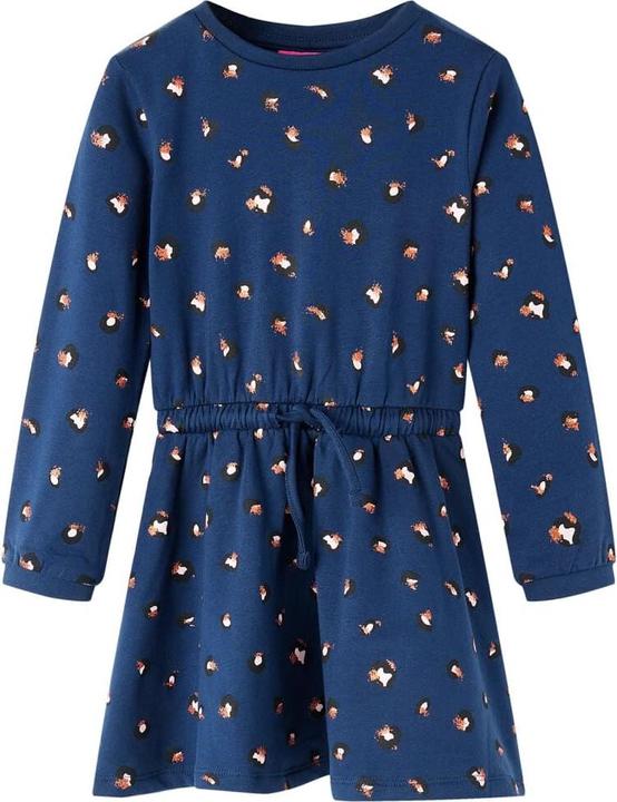 VidaXL Kinderkleid mit Langen Ärmeln Marineblau 92,Material: 95 (92)