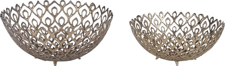 Produktbild Beliani Dekoschale Aluminium gold 2er Set GROGOL (45 x 45 x 20 cm)
