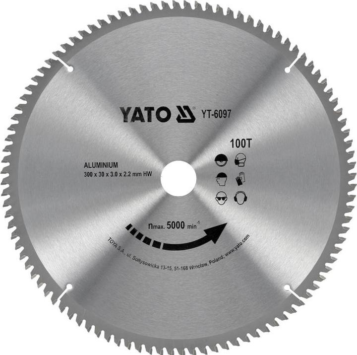 Actual product image Yato TCT BLADE FOR ALUMINIUM 300X100TX30 MM