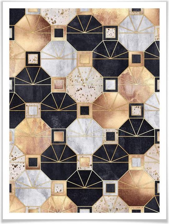 Produktbild Trenddeko Art Deco: Gold und Schwarz (30 x 40 cm)