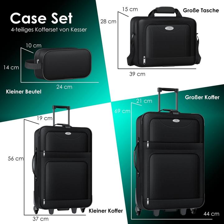 Produktbild Kesser Kofferset (60 l, Handgepäck (bis 50l), M (50 - 90l), L (90 - 115l))