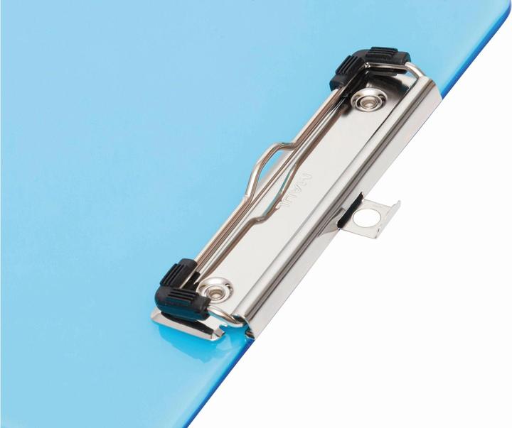 Actual product image Maul Clipboard neon, DIN A4, transparent-blue plastic, flat, nickel-plated clip terminal (22.6 x 31.8 cm)