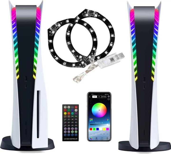 Actual product image Ueli Express App controlled Bluetooth RGB LED light for Playstation 5 (PS5)