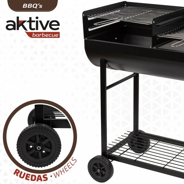 Immagine prodotto Aktive Barbecue a carbonella con ruote Plastica attiva Metallo smaltato 97 x 96 x 42 cm Nero
