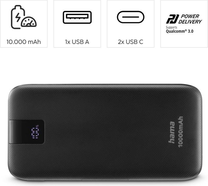 Actual product image Hama PD 10 (10000 mAh, 20 W, 20 Wh)