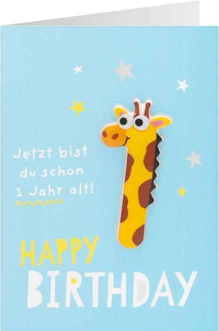 Produktbild Sheepworld Geburtstagskarte - Happy Birthday - Jetzt bist du schon 1 Jahr alt - Giraffe (1 Stk.)