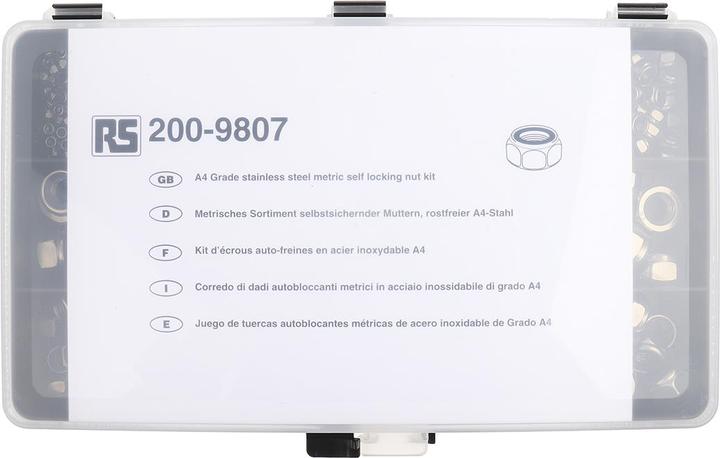 Produktbild Rs Pro Muttern Sortiment A4 M3 - M12 (M10, M12, M3, M4, M5, M6, M8)