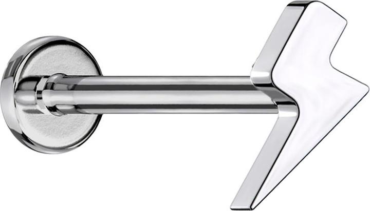 Star Piercing Micro Labret Innengewinde silber Blitz (ohne Messing, Titan G23)