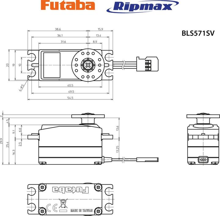 Actual product image Futaba BLS 571SV Brushless RC Car (S-Bus 2)
