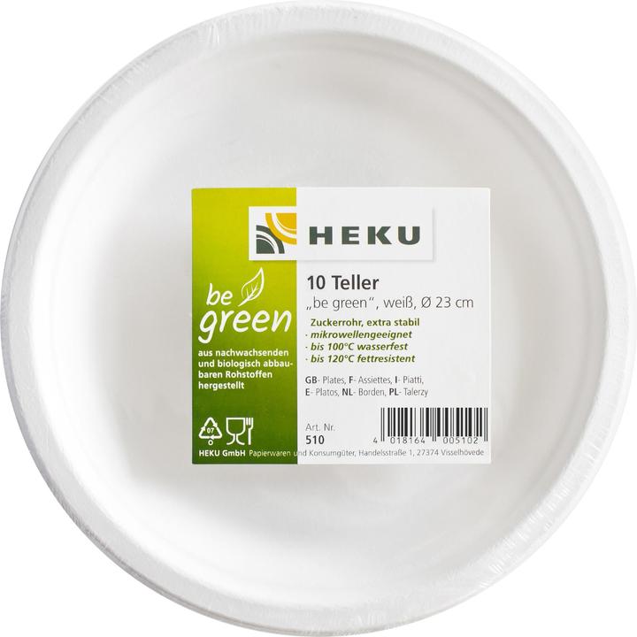 Produktbild Heku Be Green Partyteller nachwachsenden Rohstoffen (10 x)