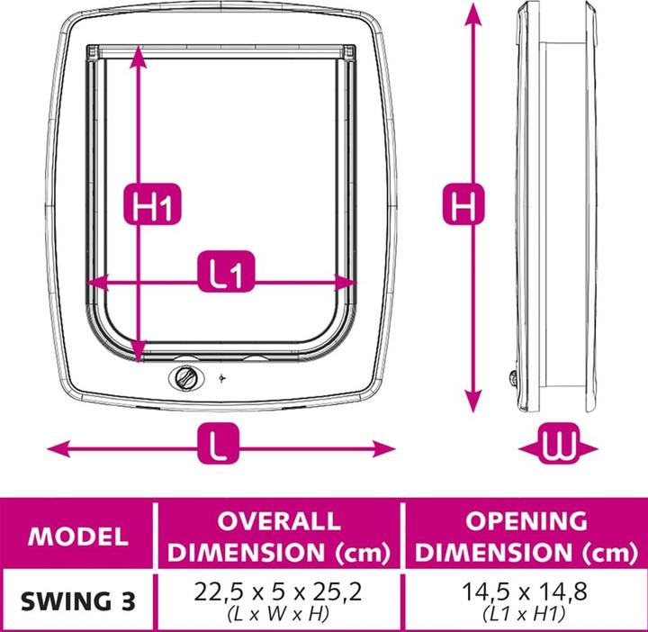 Image du produit Ferplast Chatière Swing 3B 4 voies blanche (Chatière manuelle)