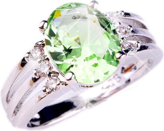 Hermex versilberter Ring mit Amethyst / Zirkonia - Gr. 52 / Size 6 (52)