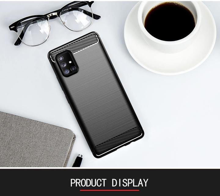 Immagine prodotto Cadorabo TPU Ultra sottile in acciaio inossidabile al carbonio Combi Cover (Samsung Galaxy A71 5G)