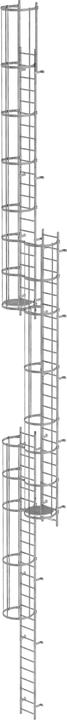 Produktbild Munk Mehrzügige Steigleiter mit Rückenschutz (Notleiter) Stahl verzinkt 18,00m (Mehrzweckleiter, 1800 cm)